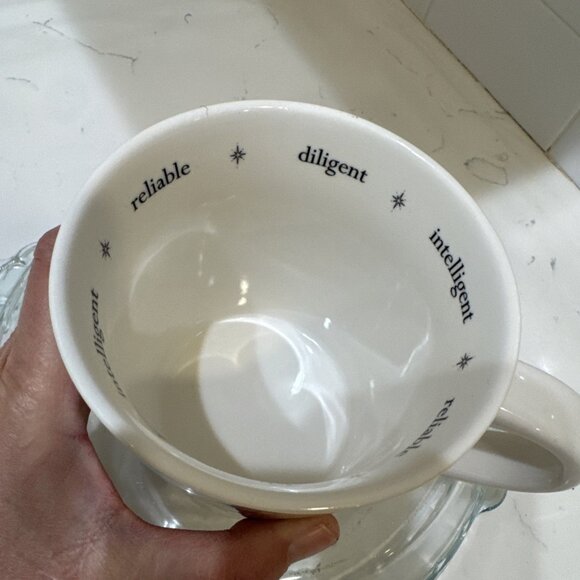 Williams Sonoma Zodiac VIRGO Lg 20oz Coffee Mug Rory Dobner Swan Bird Shades B&W - Picture 10 of 11